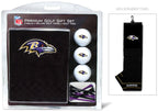 Team Golf Nfl Baltimore Ravens Gift Set: Embroidered Golf Towel, 3 Golf Balls, And 14 Golf Tees 2-3/4'' Regulation, Tri-Fold Tow