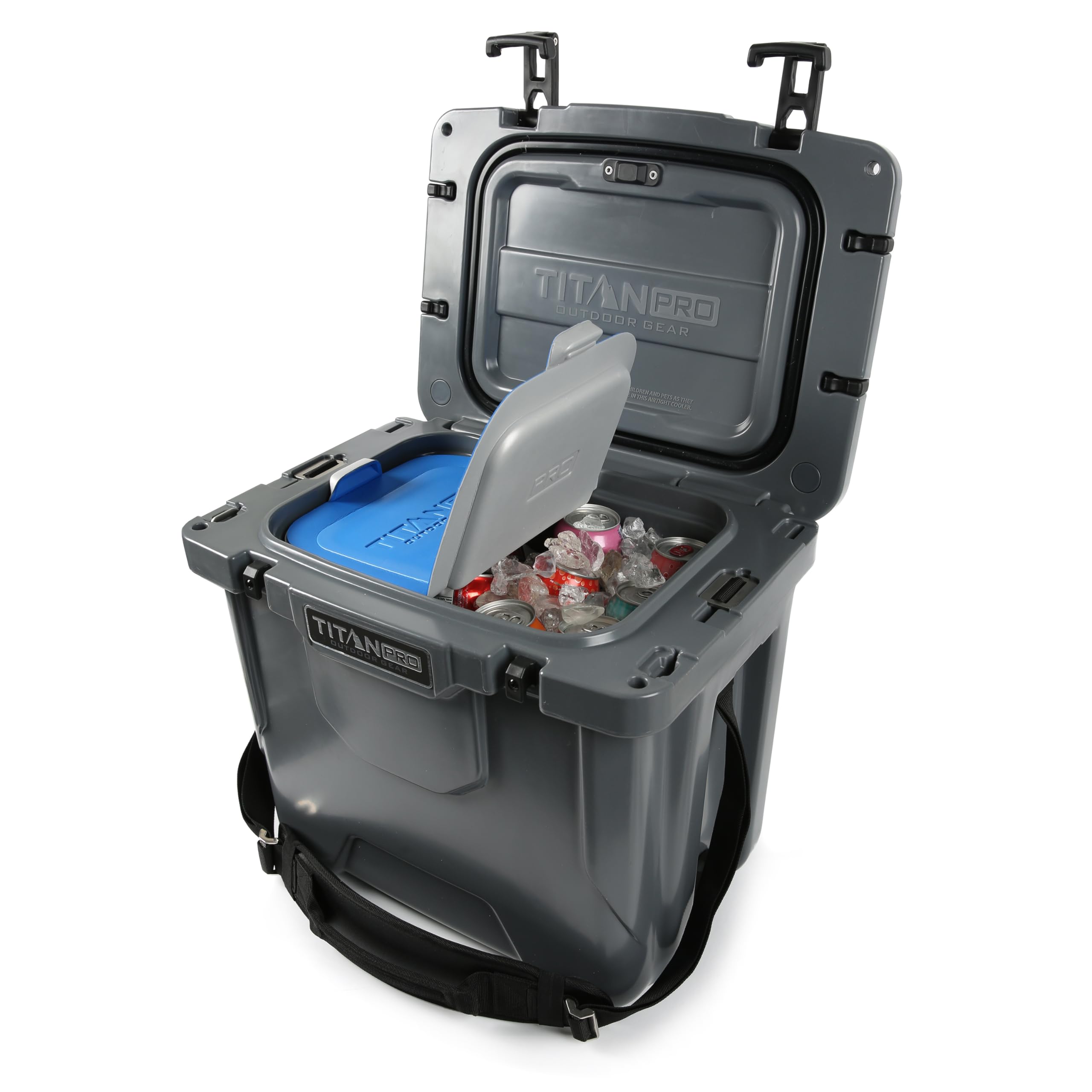 Titan PRO High Performance Ice Chest - 25 Quart Capacity - Hard Cooler with Interior LED Light, Ice Saver Performance Booster an