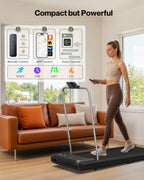 Wellfit 10% Incline Walking Pad, Under Desk Treadmill For Home Office Small, Only 29Lb Lightweight Smart Treadmill With Mute Rem