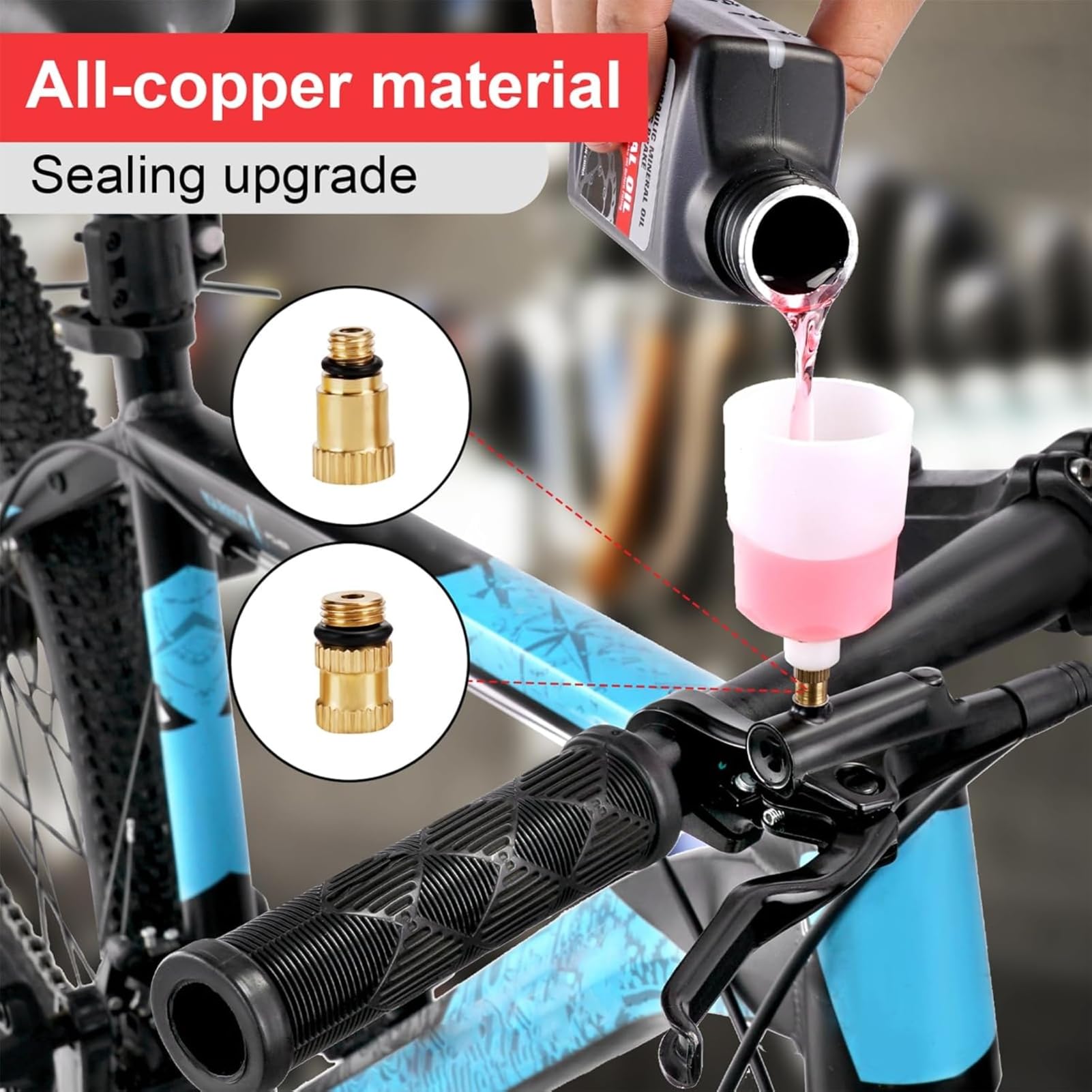 Chumxiny Brake Bleed Kit For Shimano Hydraulic Brakes, Mountain Bike Brake Bleeder Kit Including 300Ml Mineral Brake Fluid, Clea