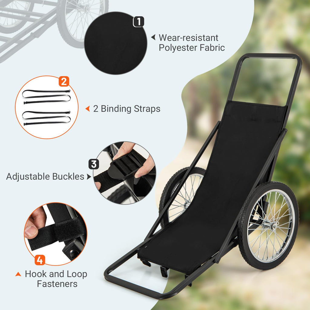 Goplus Folding Deer Cart With Polyester Liner, 550 Lbs Heavy-Duty Hunting Game Hauler With 20 Rubber Wheels, Ergonomic Handle, U