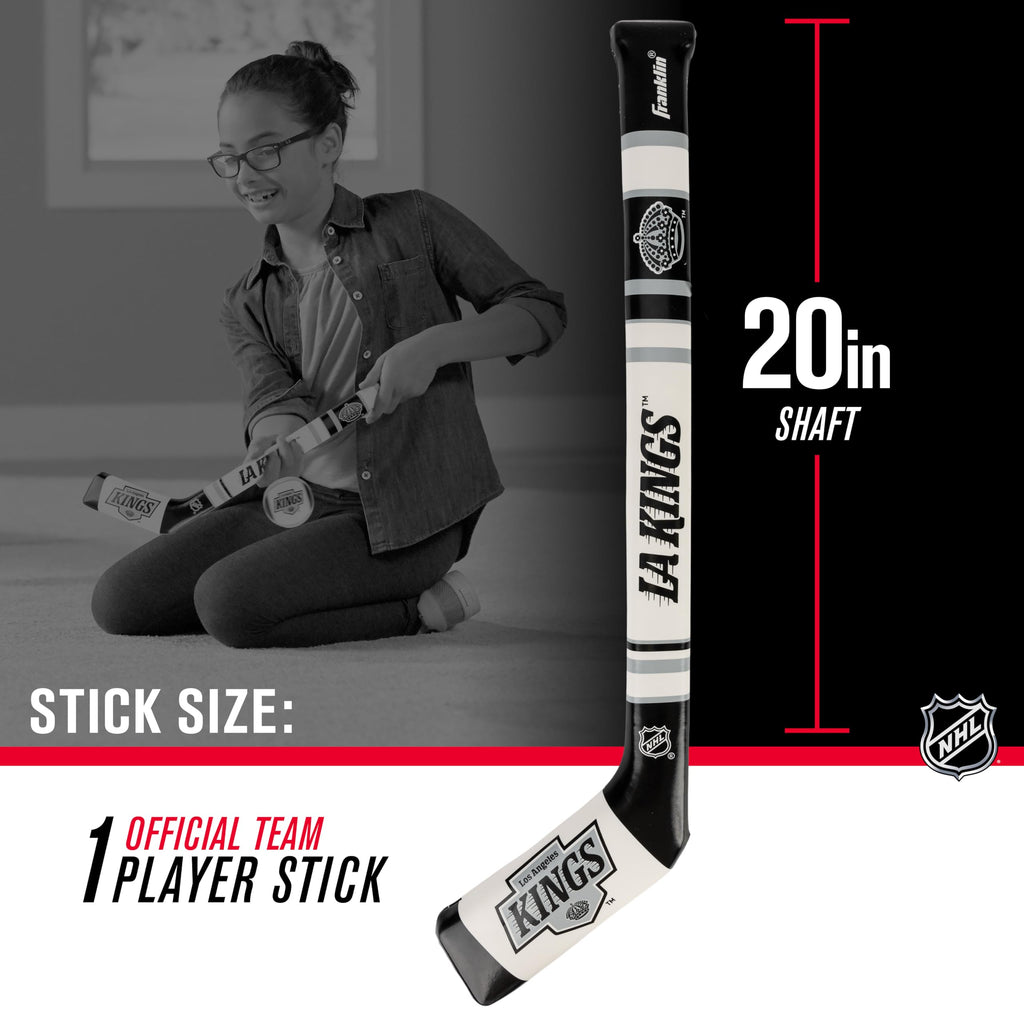 Franklin Sport Los Angeles Kings Nhl Mini Soft Hockey Stick Set - Great Toy For Kids- Nhl Team Soft Foam Mini Knee Hockey Stick