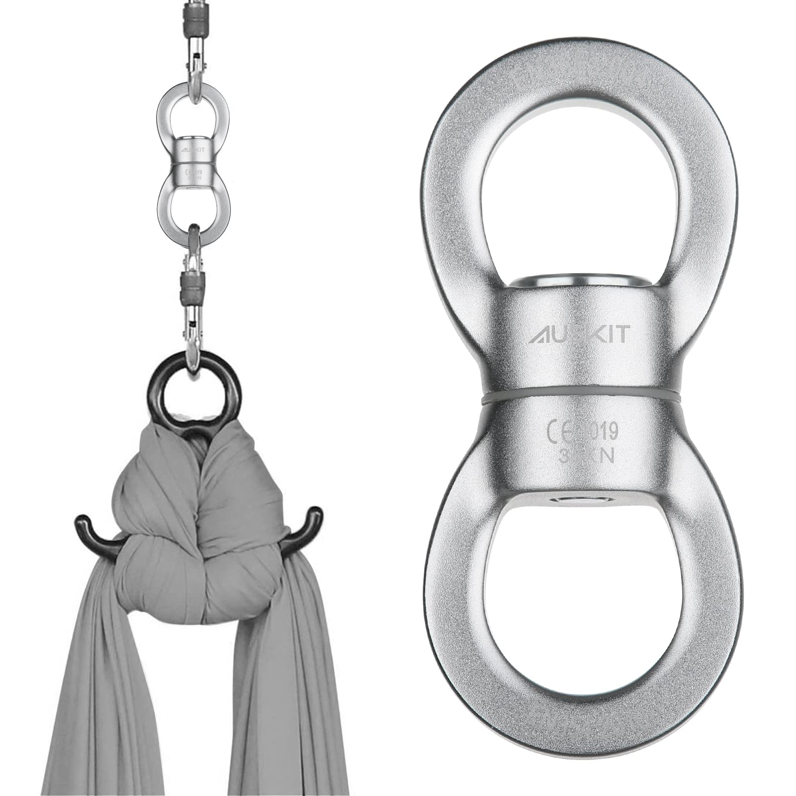 Auskit Swing Swivel, 35 Kn Safest Rotational Device Hanging Accessory For Web Tree Swing, Therapy Swing, Aerial Dance, Swing Spi