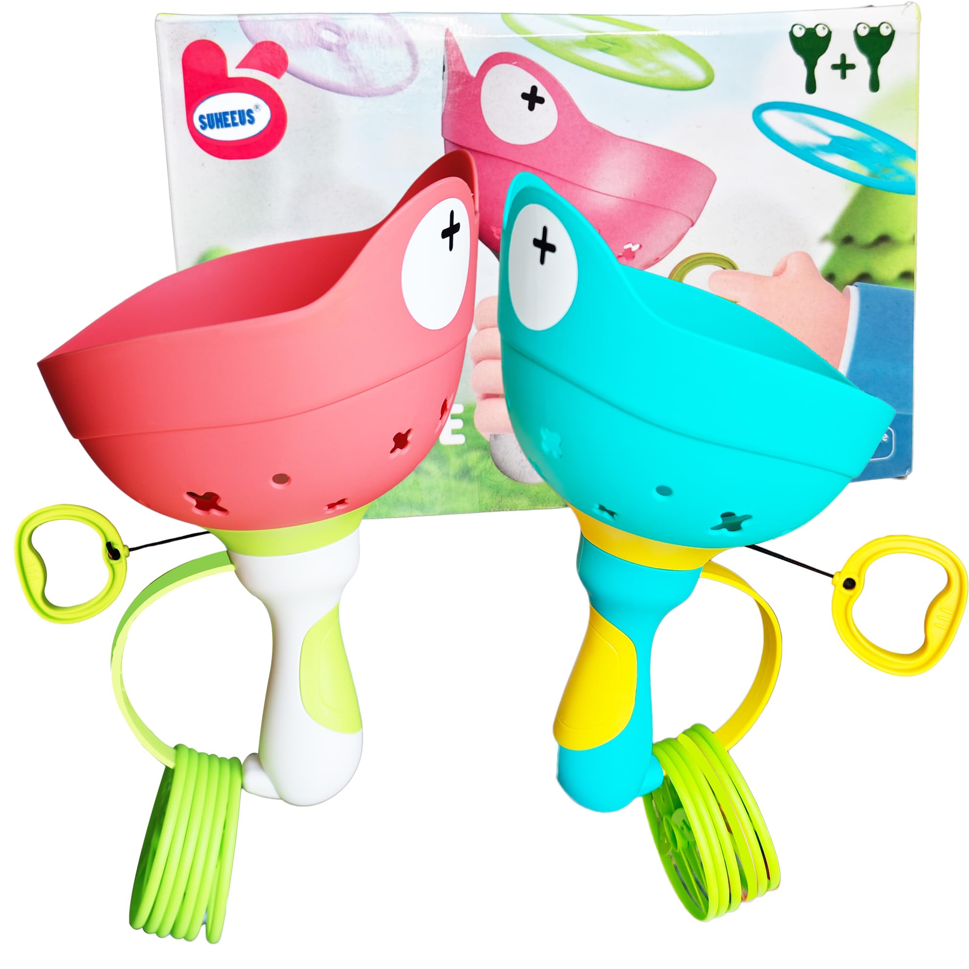 SUHEEUS Disc Launcher Toy Kids Yard Flying Spinner Fairy Hover Helicopter Propeller Toy Outdoor Capture Catching Chasing Game Gi