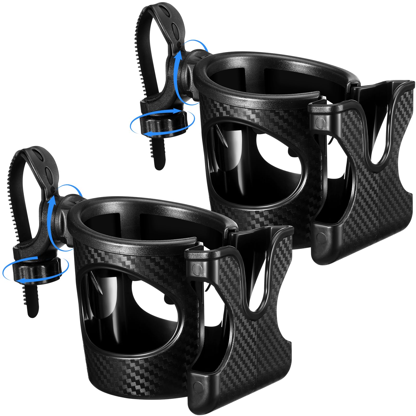 Wonderjune 2 Pieces Club Cart Cup Holder with Phone Holder 2 in 1 Adjustable Cart Accessories for Front and Rear Seat Armrest Co