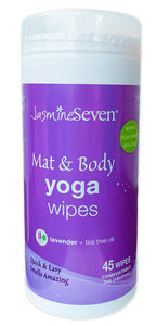 Yoga Wipes For Body And Mat - Natural Lavender And Tea Tree - 45 Wipes In Resealable Canister - By Jasmine Seven - For Home, Stu