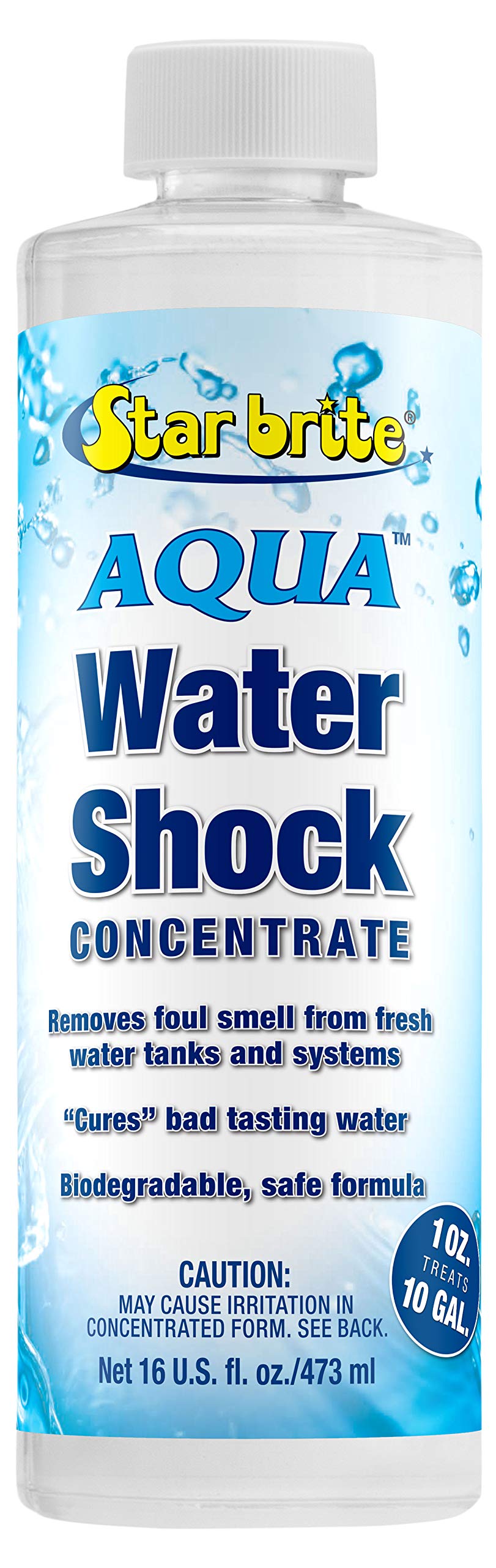 Star Brite Aqua Water Shock For Boats & Rvs - Instant Odor & Bad Taste Remover For Potable Water, 16 Ounce (097116)