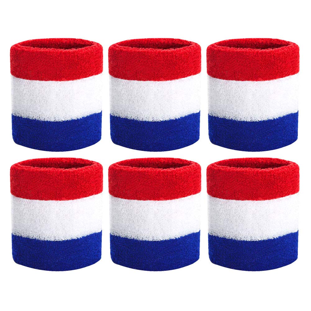 Hanerdun Wrist Sweatbands Thick Terry Cloth Wristbands For Men And Women Athletic Sweat Bands For Sports Tennis Gym Basketball O