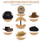Haibeir Hat Stretcher - Heavy Duty - One Size Fits All Hat & Three Colors Adjust From 6 11/16 To 8 7/8 (Black)