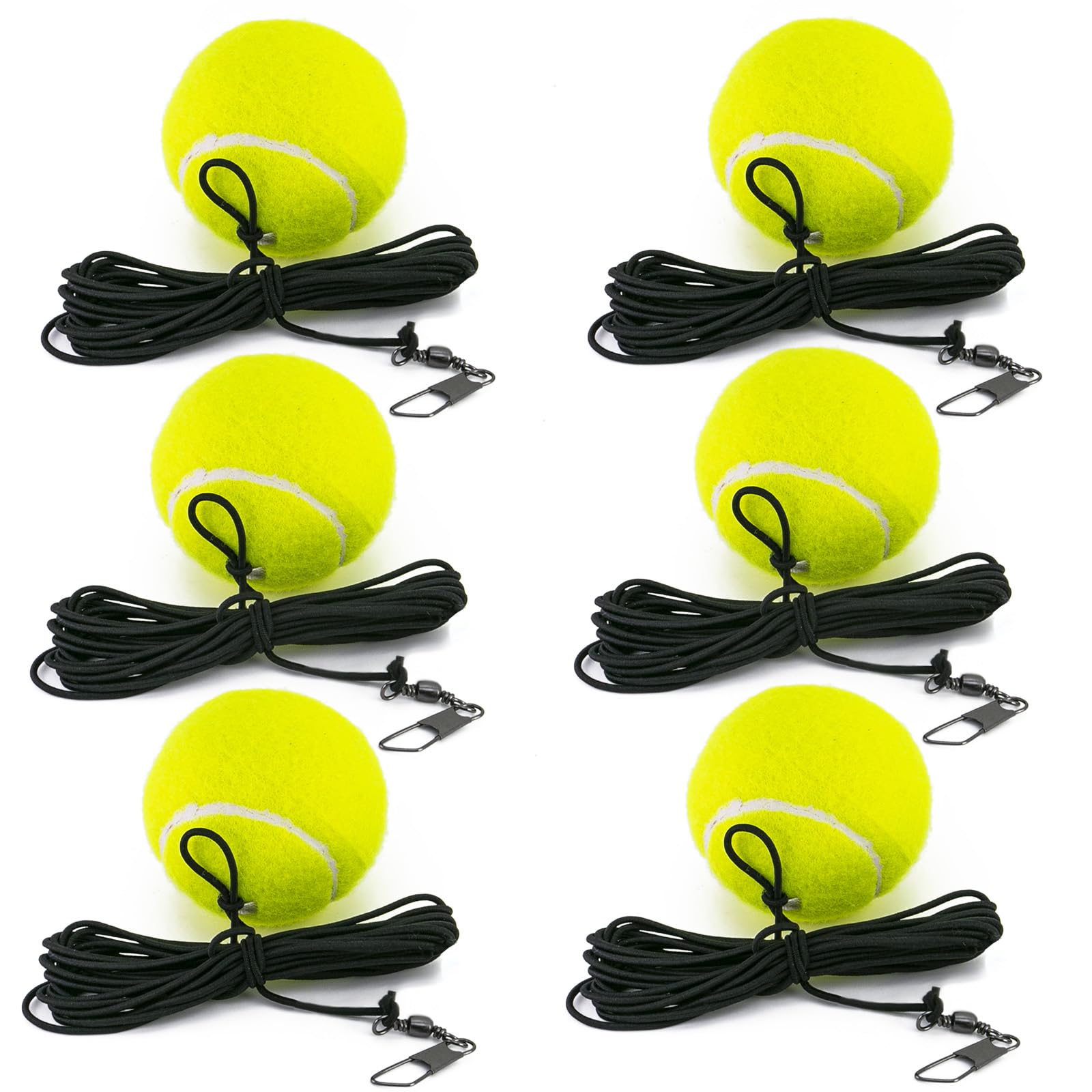 CHEGIF Tennis Training Ball with String, 6-pack Tennis Trainer Balls Self Practice Trainer Tool