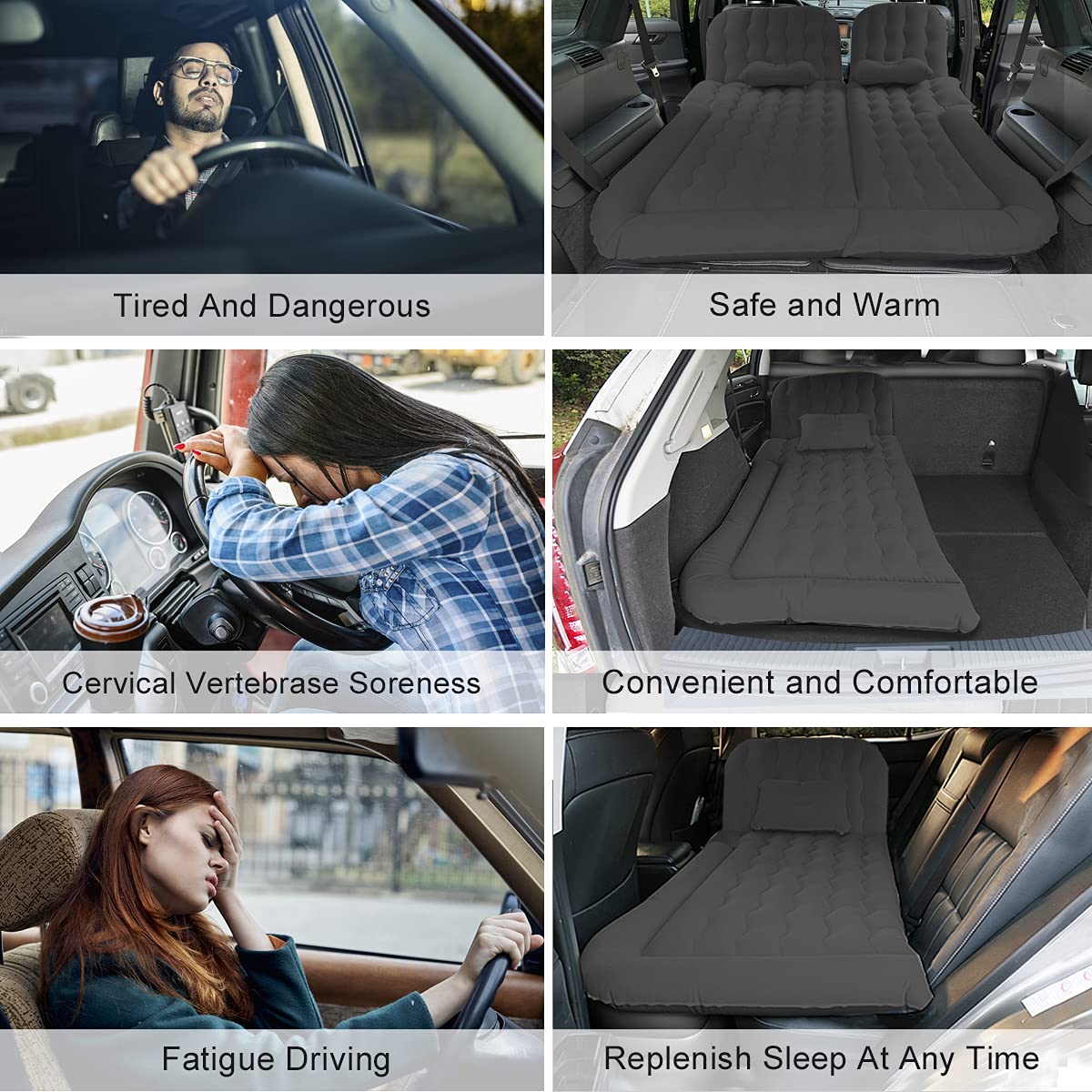 Byomostor 3 In 1 Suv Air Matterss | Car Mattress With Electric Air Pump-2 Support Fillers & 2 Pillows Fits Suv|Mpv|Minivan For R