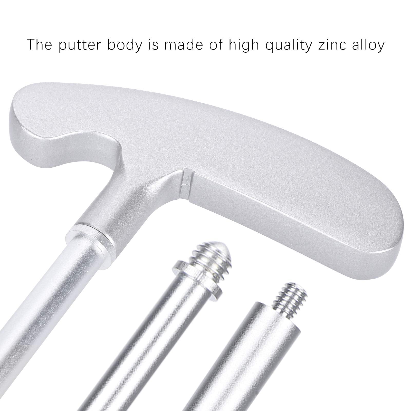 Ritoeasysports Golfball Putter Threesection Twoway Zinc Alloy Golfball Putter With Anti-Skid Rubber Handle For Right Or Left Han