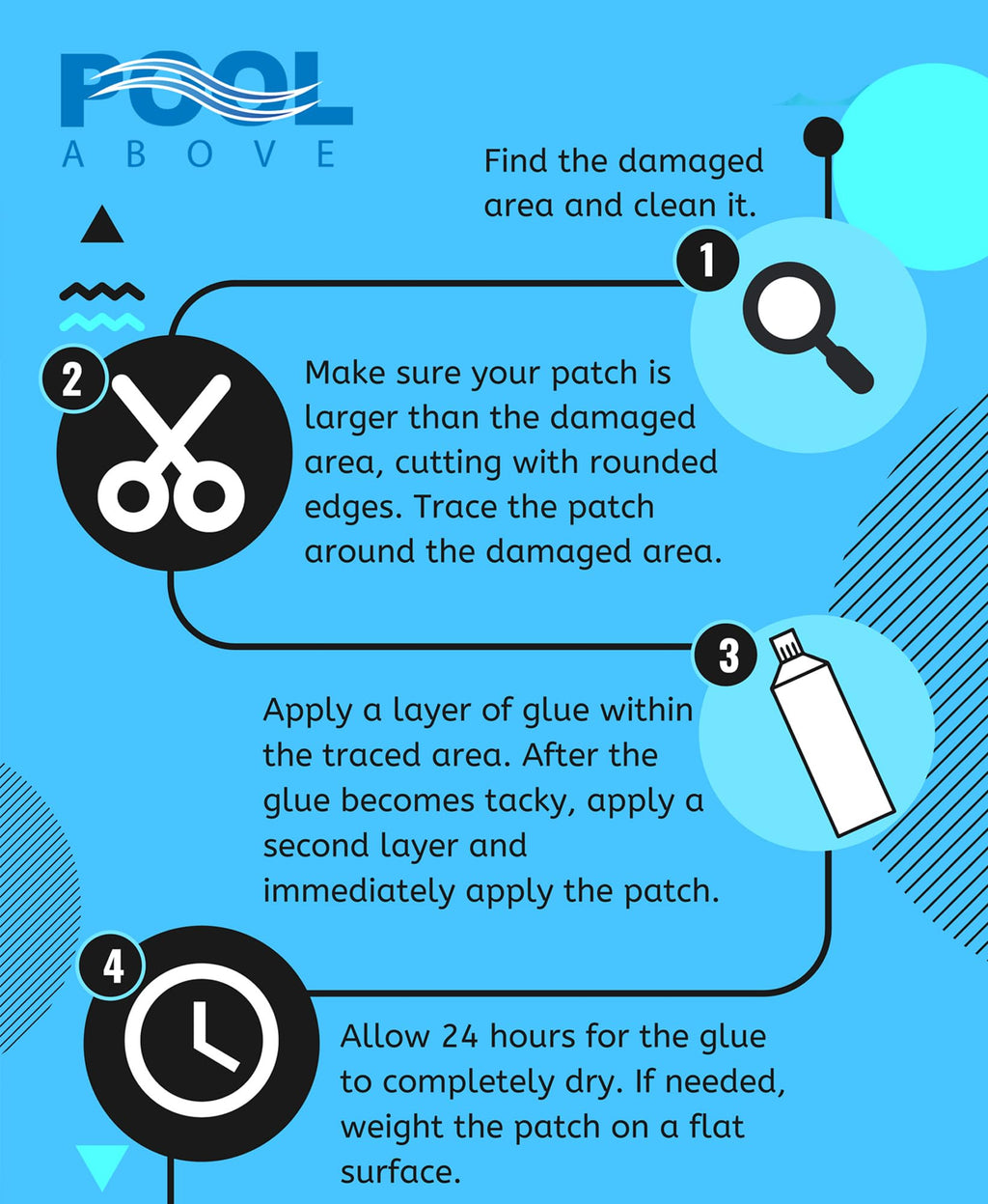 Heavy Duty Vinyl Repair Patch Kit For Above-Ground Pool Liner Repair Glue And Patch Inflatables Boat Raft Kayak Air Beds Inflata