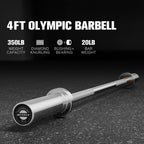 Ritfit Olympic Barbell 4Ft, 2-Inch Weightlifting Bar For Strength Training And Home Gym