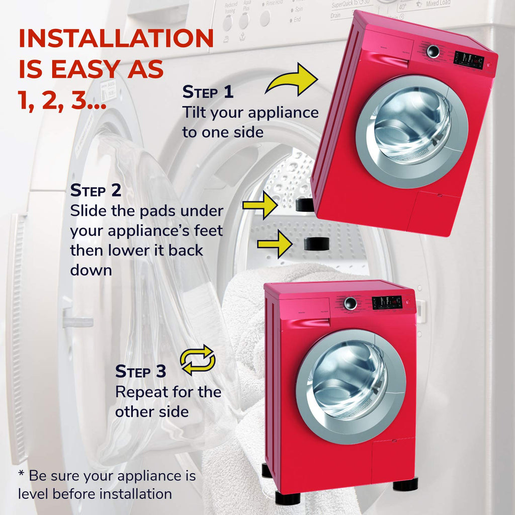 Anti Vibration Pads For Washing Machine Whexagrip - Stops Washer Dryer Noise Moving Shaking Walking Skidding - Appliance Anti Vi