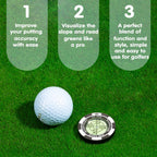 Slopemaster Progreen Reader - Golf Hat Clip Ball Marker With High Precision Green Reading Aid Golf Accessories For Men Women(Bla