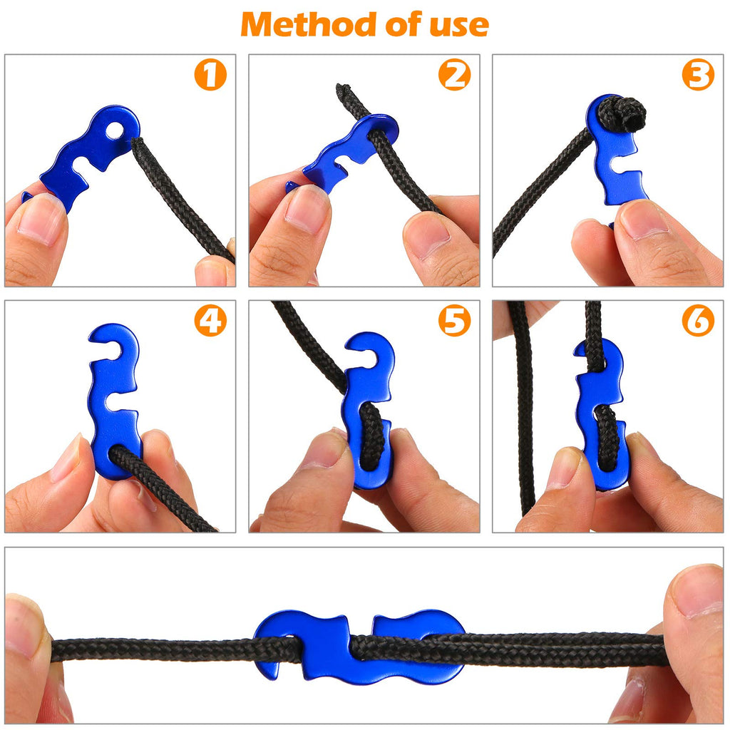 30 Pieces Aluminum Alloy Guyline Cord Adjusters Rope Adjusters Tent Tensioners Tent Wind Rope Buckles Camping Accessories For Te