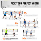 Vevor Badminton Net, Height Adjustable Volleyball Net, 17Ft Wide Foldable Pickleball Net, Portable Easy Setup Tennis Net Set Wit