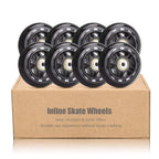 Tobwolf 8 Pack 64Mm 82A Indoor Inline Skate Replacement Wheels, Indoor Skating Wheels With Abec-7 Bearings, Luggage Wheels, Trai