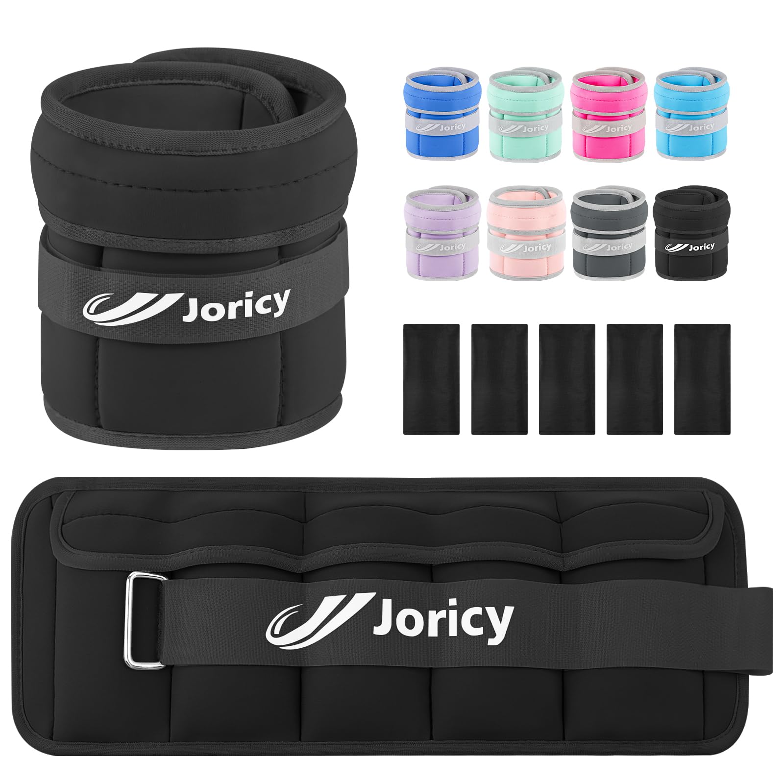Adjustable Ankle Weights For Women Men Kids 1/2/3/4/5/6/8/10/12/20 Lbs 1 Pair Wrist Leg Arm Weights With Removable Weight, Stren