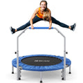 BCAN 40/48 Foldable Mini Trampoline Max Load 330lbs/440lbs, Fitness Rebounder with Adjustable Foam Handle, Exercise Trampoline f