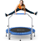 BCAN 40/48 Foldable Mini Trampoline Max Load 330lbs/440lbs, Fitness Rebounder with Adjustable Foam Handle, Exercise Trampoline f