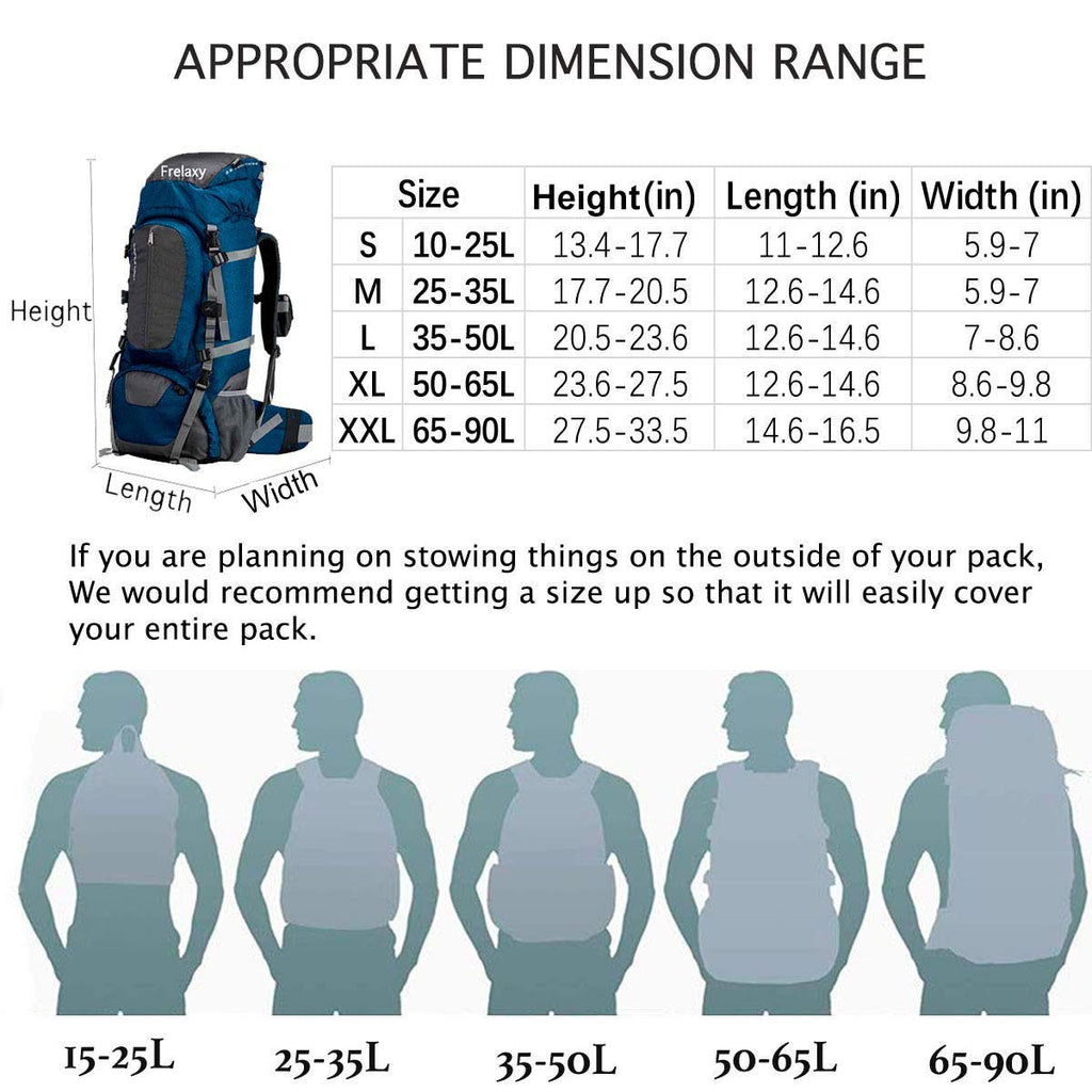 Frelaxy Waterproof Backpack Rain Cover, Upgraded Triple Waterproofing, Antislip Cross Buckle Strap (Orange, M (For 25L-35L Backp