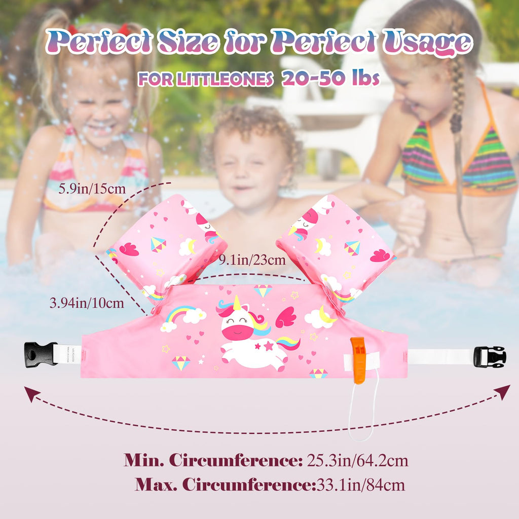Heysplash Swim Vest For Kids, Toddler Swim Vest Kids Swim Vest Water Wings Swim Arm Band With Adjustable Strap And Secure Buckle