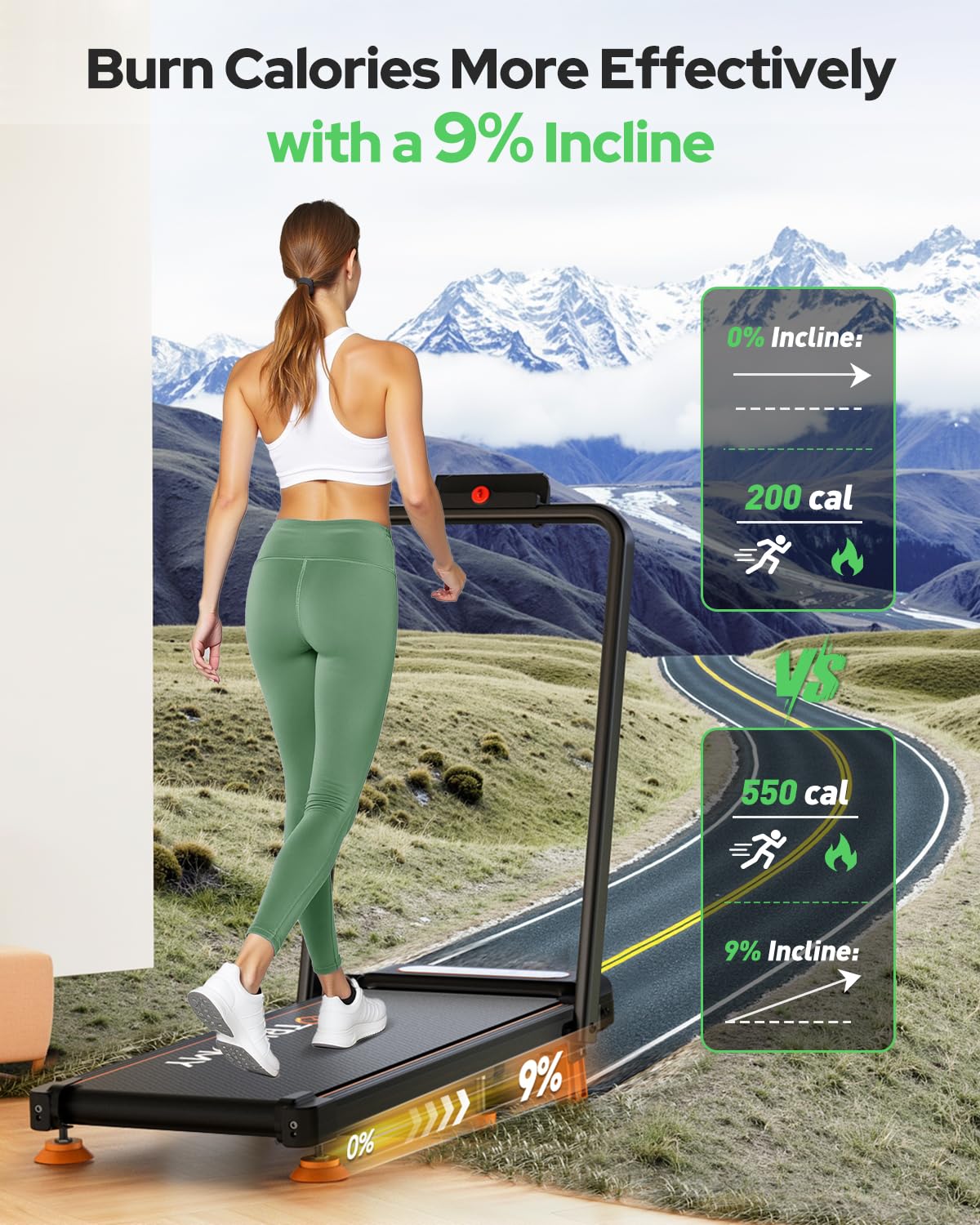 Walking Pad Treadmill With Incline, Upgraded 3.5Hp Walking Pad With Handle Bar, 350Lbs Foldable Portable Treadmills For Home Off