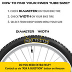 Ultraverse Bike Inner Tube For 26 X 1.75/1.95/2.10/2.125 Inch Bicycle Tire Sizes With Presta Valve - Rubber Tubes For Mountain A
