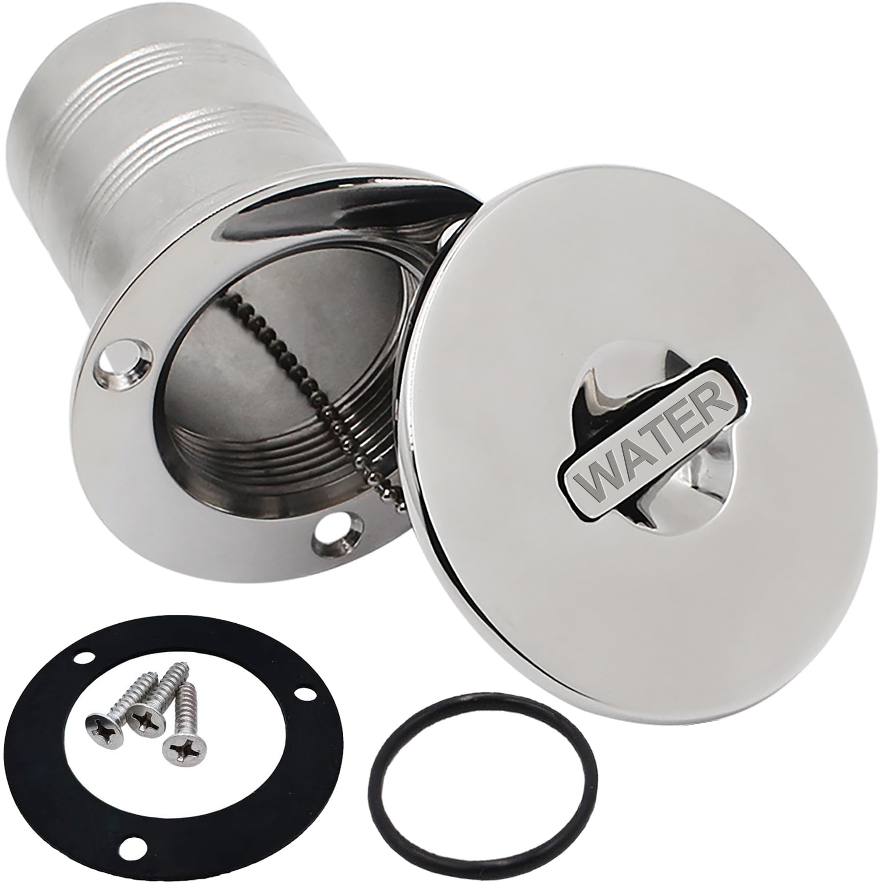 SHENGHUISS Boat Deck Water Fill/Filler 1-1/2 Inch(38mm) with Keyless B Cap 316 Stainless Steel Boat Deck Hardware for Boat, Yach