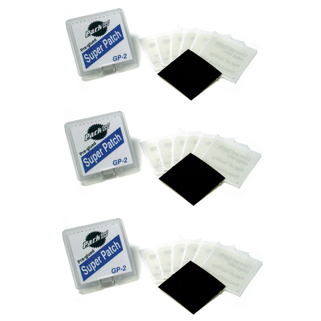 Park Tool Gp-2 Pre-Glued Super Patch Puncture Repair Kits (Pack Of 3 Kits)