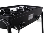 M.D.S Cuisine Cookwares Double Two Burner Stove Heavy Duty Outdoor Stand Portable Bbq Grill Camping