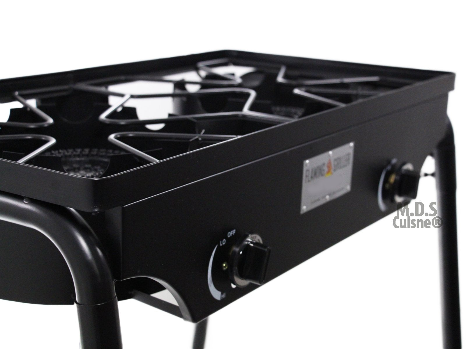 M.D.S Cuisine Cookwares Double Two Burner Stove Heavy Duty Outdoor Stand Portable Bbq Grill Camping