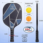 Yc Dgycasi Graphite Pickleball Paddles Set Of 2, 2023 Usapa Approved, Carbon Fiber Surface (Chs), Polypropylene Honeycomb Core,