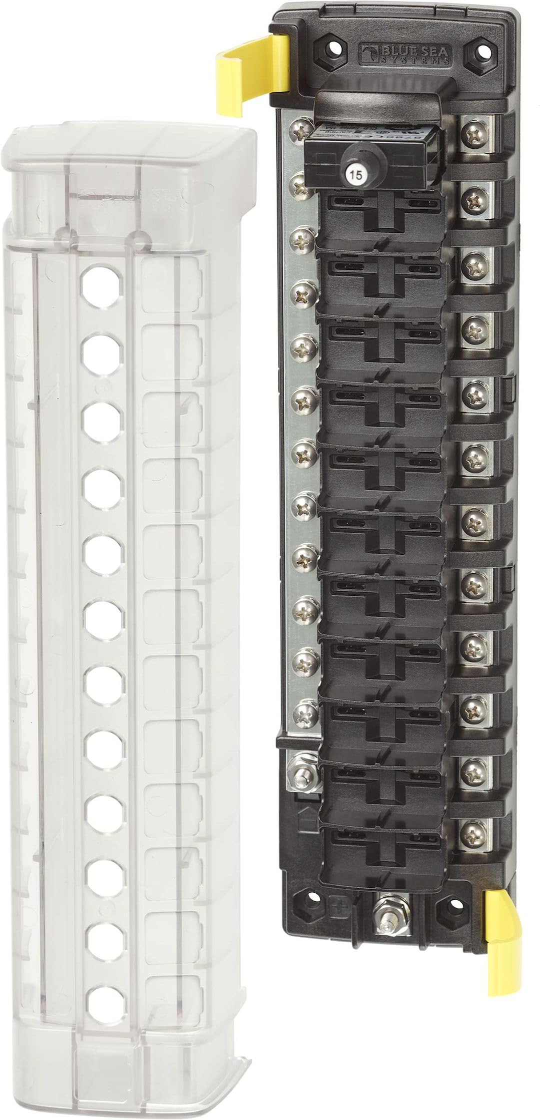 Blue Sea Systems Circuit Breaker Block, 12 Ckt, W/Ground