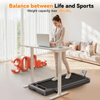 Walking Pad With Handle Bar, Foldable Treadmill Mini Under Desk Treadmill Walking Folding Treadmills For Home Small Running Pad