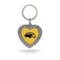 Rico Industries NCAA Southern Mississippi Golden Eagles Metal Rhinestone Heart Keychain
