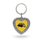 Rico Industries NCAA Southern Mississippi Golden Eagles Metal Rhinestone Heart Keychain