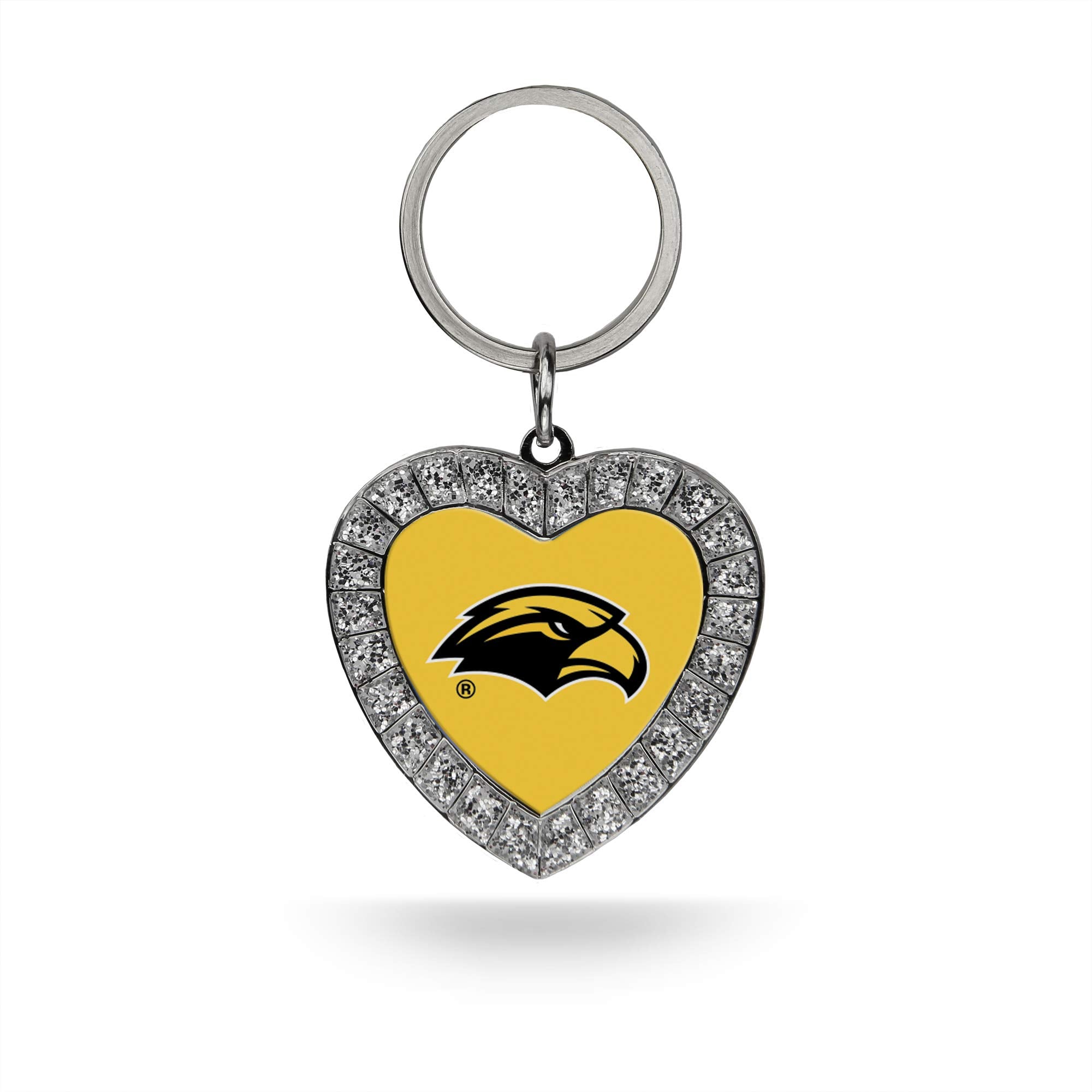 Rico Industries NCAA Southern Mississippi Golden Eagles Metal Rhinestone Heart Keychain
