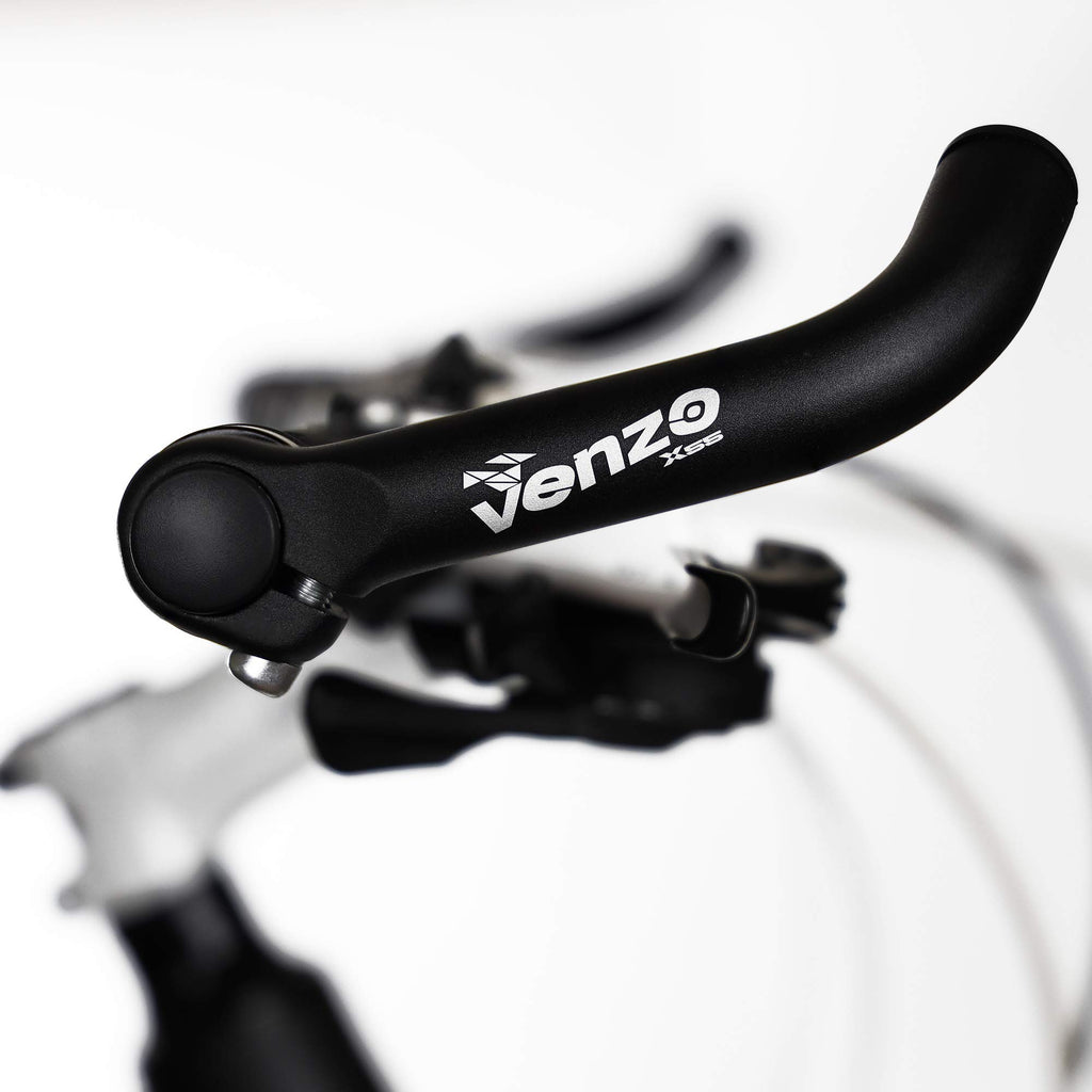 Venzo Bicycle Handlebar Extender For Mountain Hybrid Bike - Compatible With 7/8' 22.2Mm - Flat Bar Ends With Plugs - 150Mm - Erg