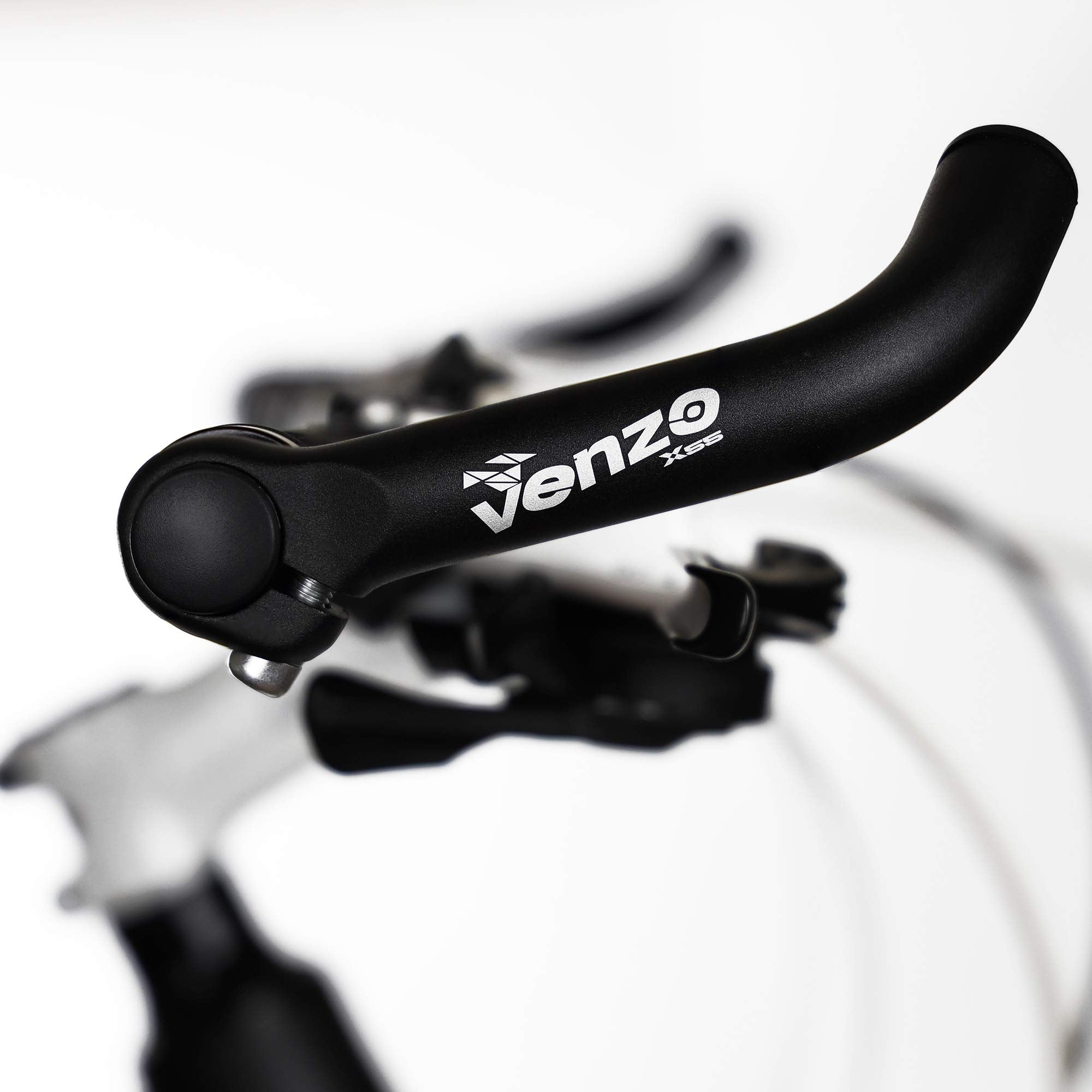 Venzo Bicycle Handlebar Extender For Mountain Hybrid Bike - Compatible With 7/8' 22.2Mm - Flat Bar Ends With Plugs - 150Mm - Erg