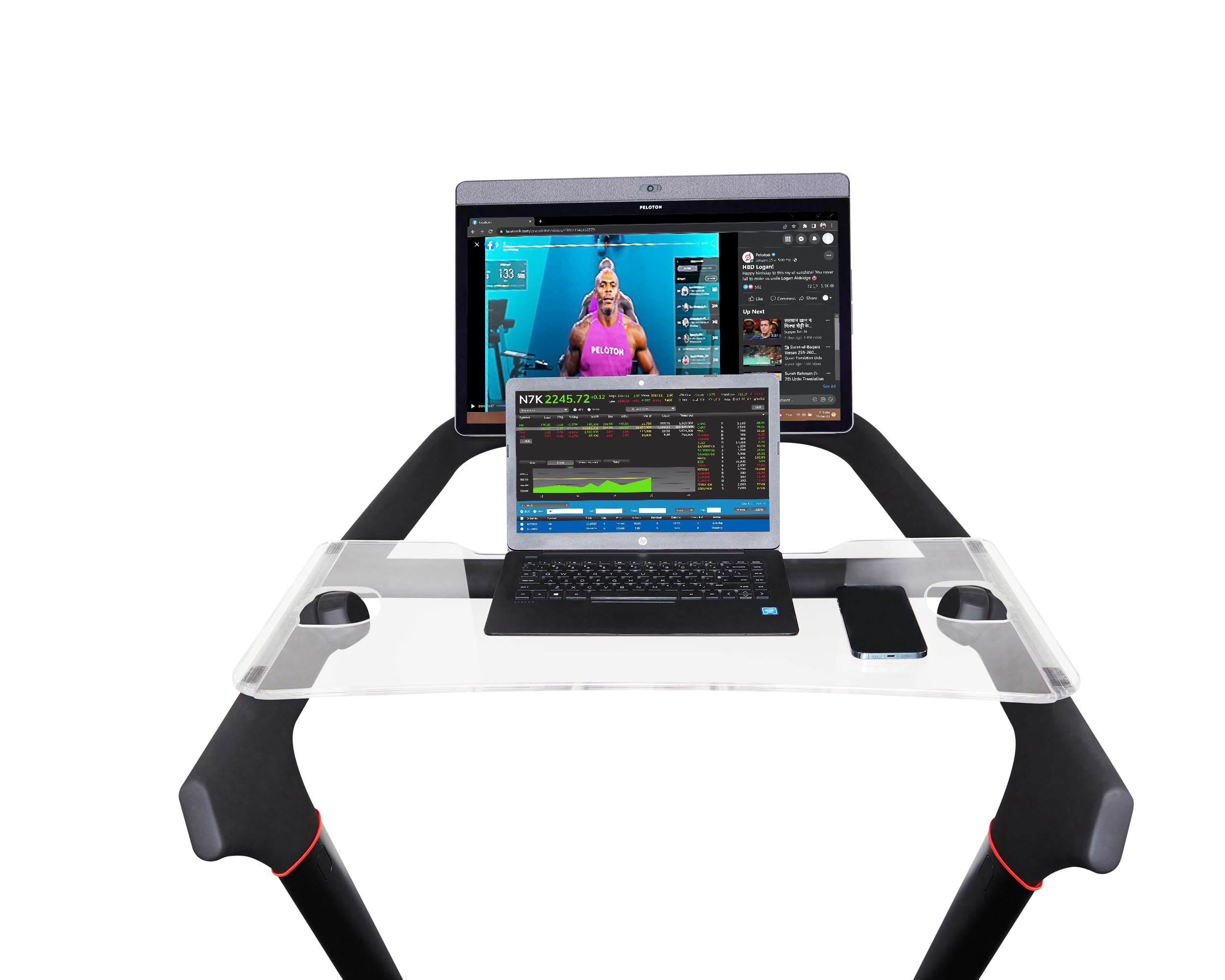 COSPARX Treadmill Tray Compatible with The New Peloton Tread - Walking Tray Holder for Laptop, Tablet, Phone - Easy Mount, Exerc