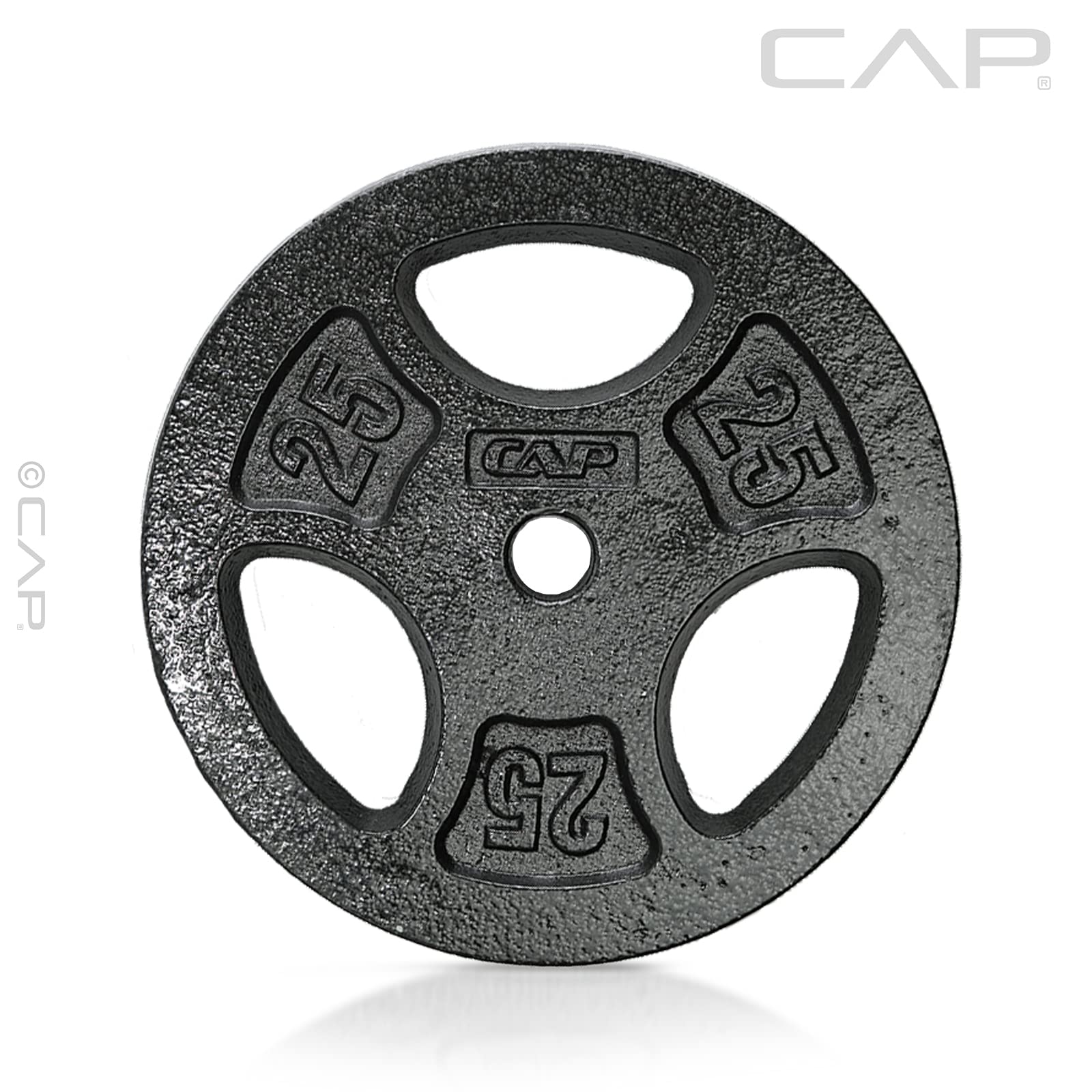 Cap Barbell Standard 1-Inch Grip Weight Plates 25 Lbs Black, Pack (X1)
