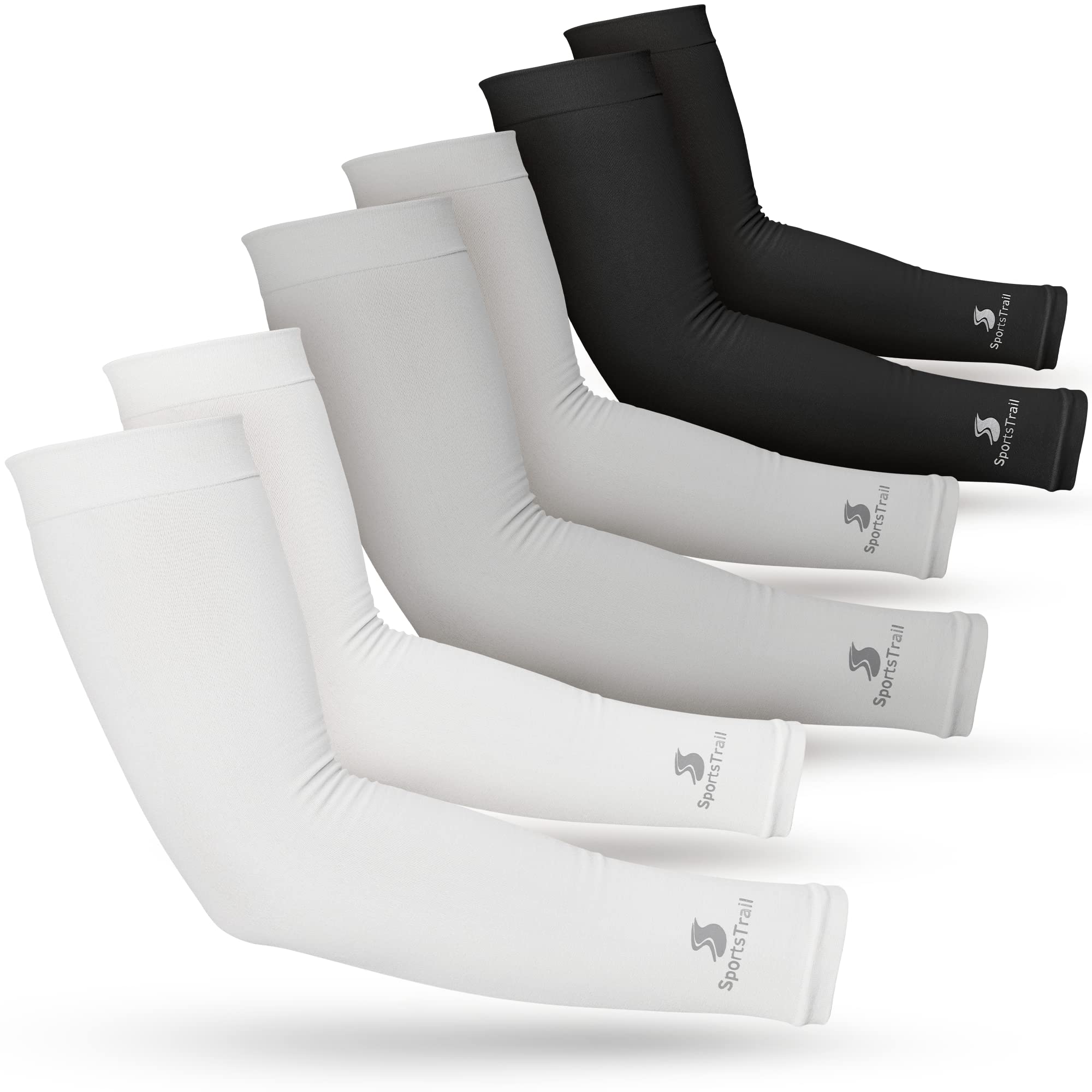 Sportstrail Cooling Arm Sleeves For Men & Women - Breathable, Moisture-Wicking Arm Sleeves For Women, Men & Kids - Upf 50 Uv Pro