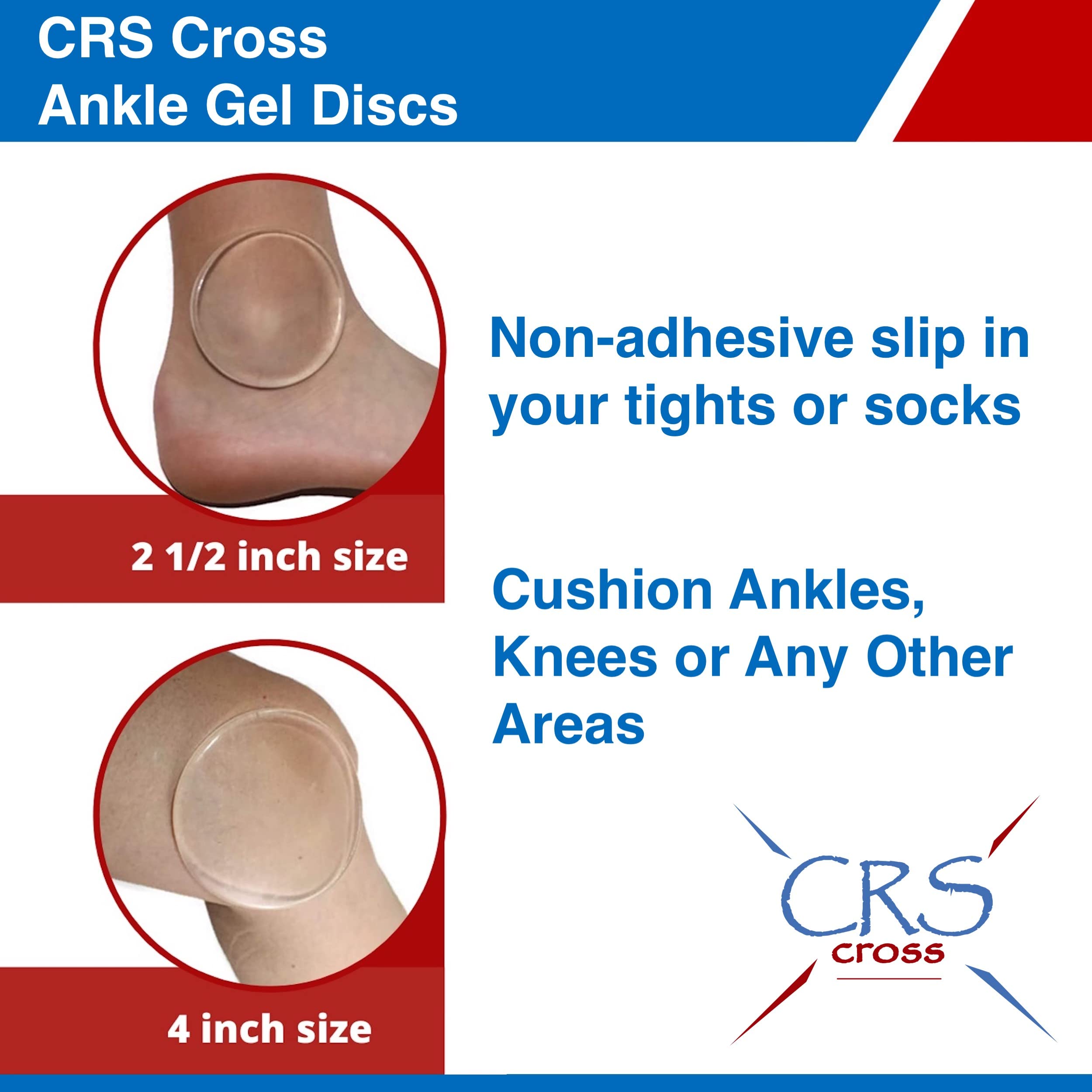 Crs Cross Ankle Gel Discs - 4 Inch Body Gel Pads. Cushion And Protection For Ice Skating, Hockey, Roller Skating, Inline, Hiking