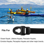 Kayak Seat Repair Kit (Clips+Hooks+Straps) Replacement Including Nylon Webbing Straps-65Inch, Compatible With Ocean Kayak, Lifet
