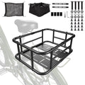 Bike Basket Rear, Bicycle Basket with Liner,Waterproof Cover,Cargo Net, Large Bike Back Baskets, Heavy Duty Rear Bicycle Baskets
