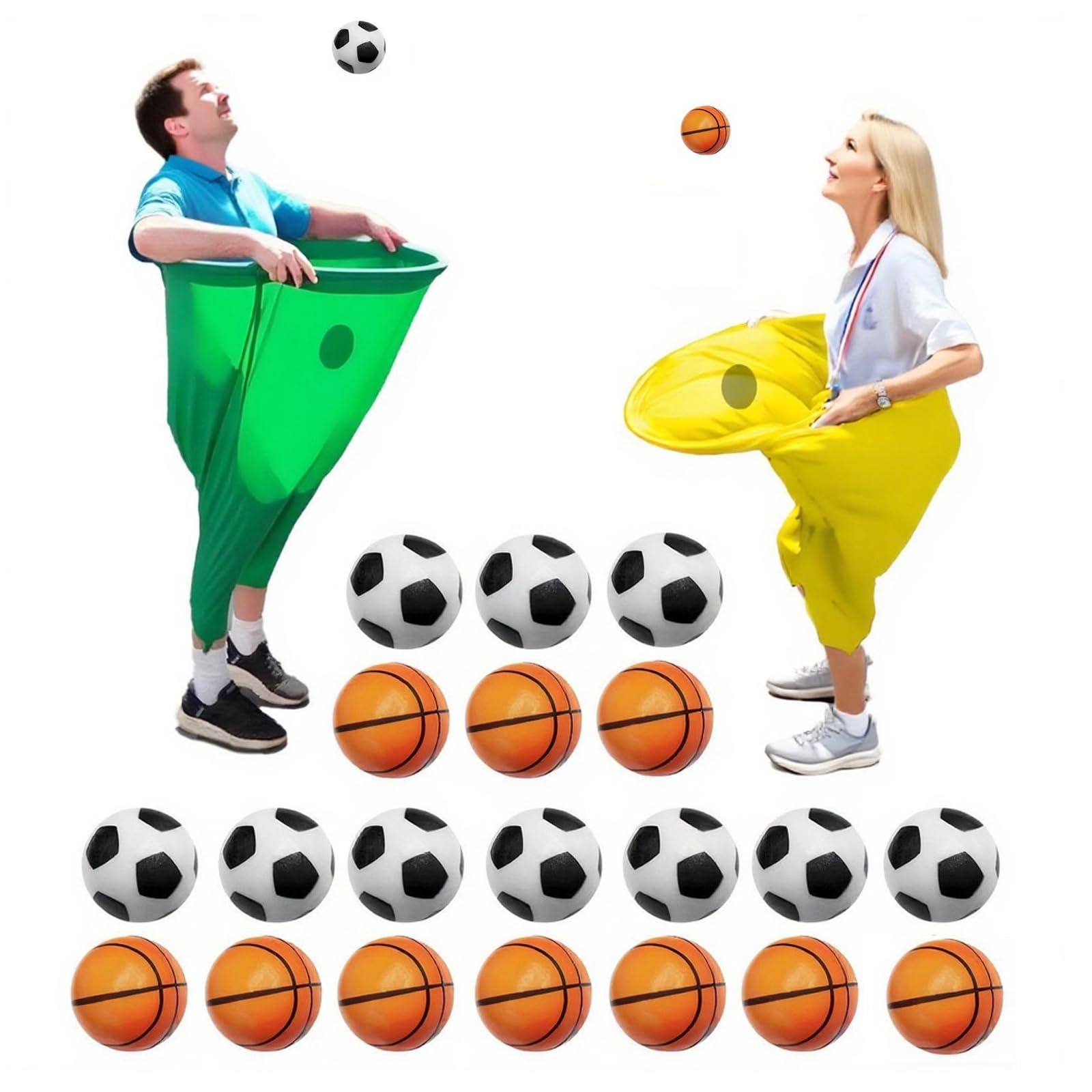 XLMJDZQ Granny Pants Yard Game Sets - Outdoor Yard Game with 20 Bouncy Balls for Kids 8+ & Adults - Fun Tossing Game for School 