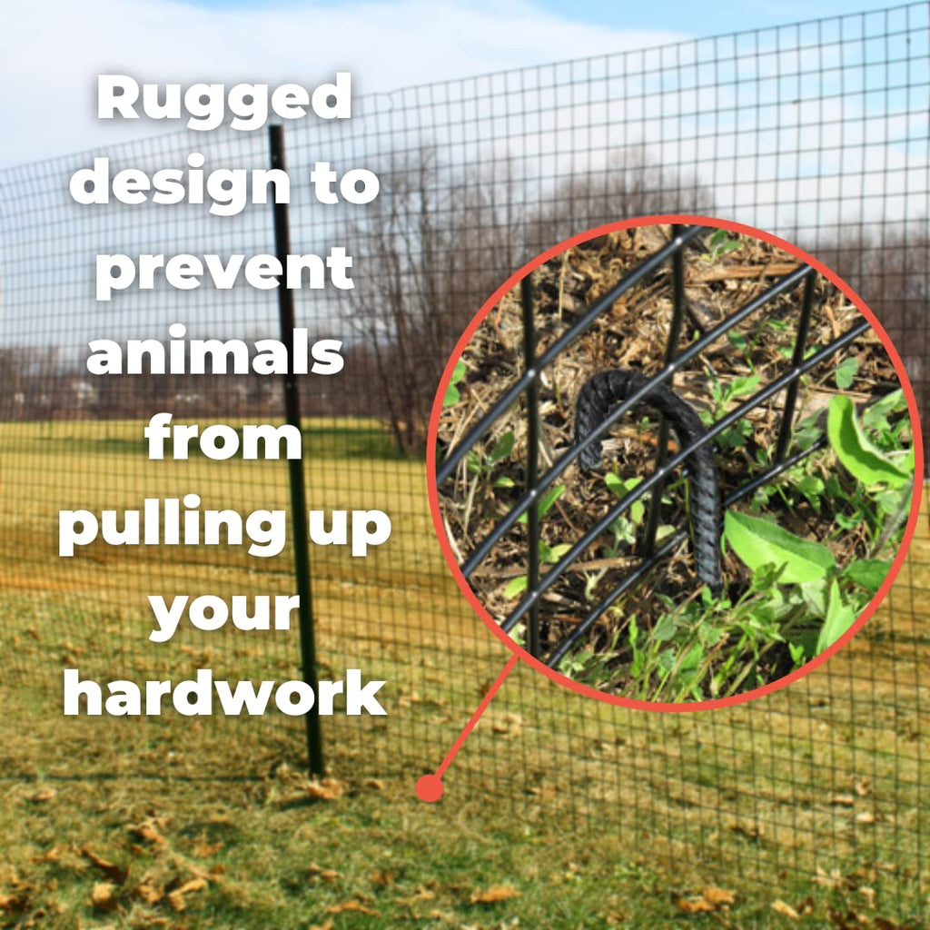 Deerbusters 18In Rebar Ground Stakes - Heavy Duty J Hook (40 Pack)